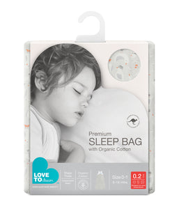 Love to Dream Organic Sleep Bag 0.2tog - Grey Seagulls