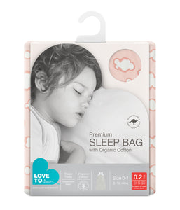 Love to Dream Organic Sleep Bag 0.2tog - Dusty Pink Clouds
