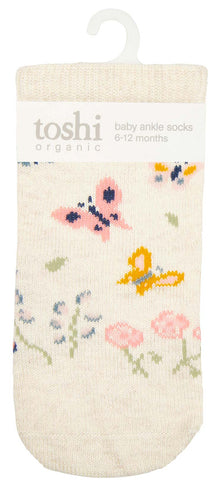 Toshi Organic Baby Socks Jacquard Dancing Butterflies