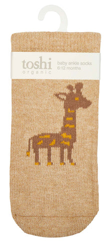 Toshi Organic Baby Socks Jacquard Mr Giraffe