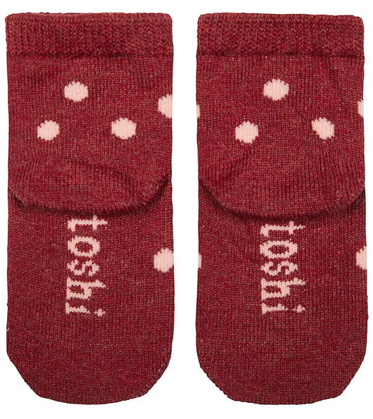 Toshi Organic Baby Socks Jacquard Rosewood