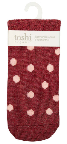 Toshi Organic Baby Socks Jacquard Rosewood