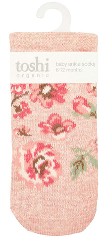 Toshi Organic Baby Socks Jacquard Wild Rose