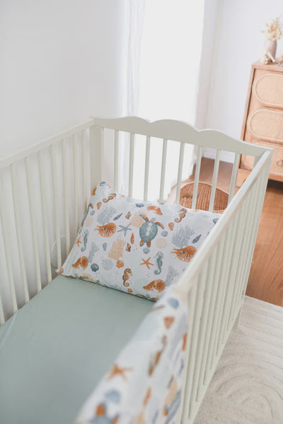 Luna's Treasures Surf Bamboo Jersey Cot Sheet