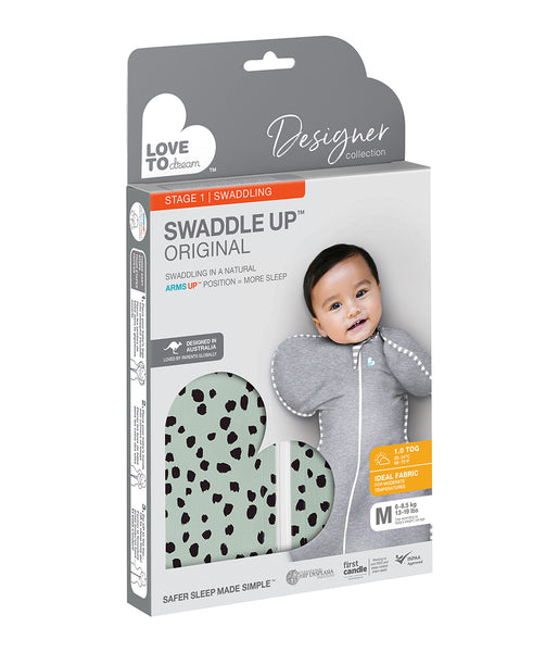 Love to Dream Swaddle Up Designer Collection - Animal Print Olive 1tog
