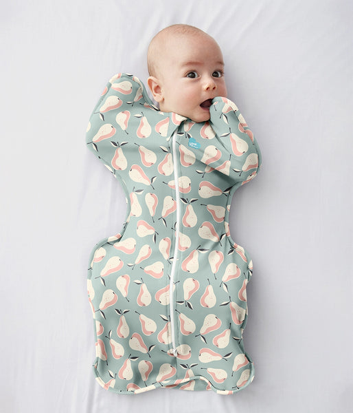 Love to Dream Swaddle Up Designer Collection - Pear Print Olive 1 TOG