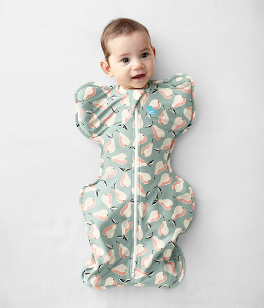 Love to Dream Swaddle Up Designer Collection - Pear Print Olive 1 TOG