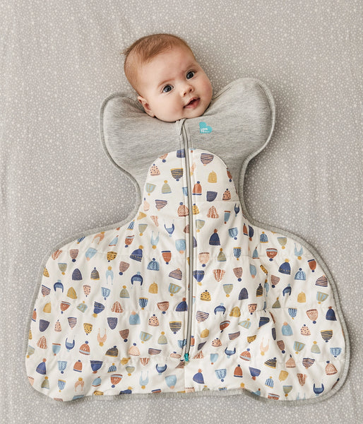 Love to Dream Swaddle Up Hip Harness Warm - Happy Hats Print 2.5tog