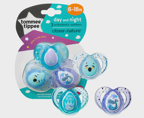 Tommee Tippee Day & Night Soothers 3pk - 6-18mth