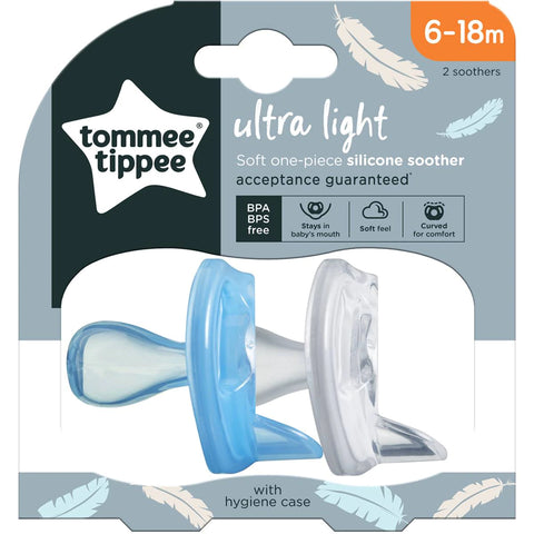 Tommee Tippee Ultra Light Silicone Soother 2pk 6-18m