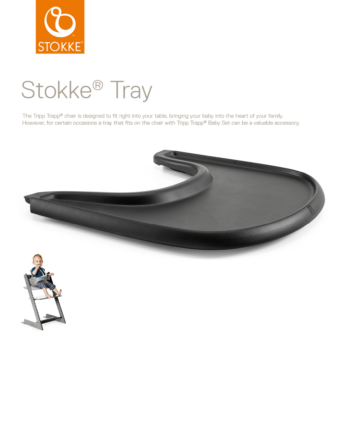 Stokke high online chair tray attachment