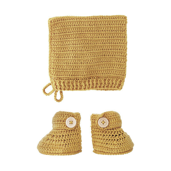 OB Designs Crochet Bonnet & Booties Set