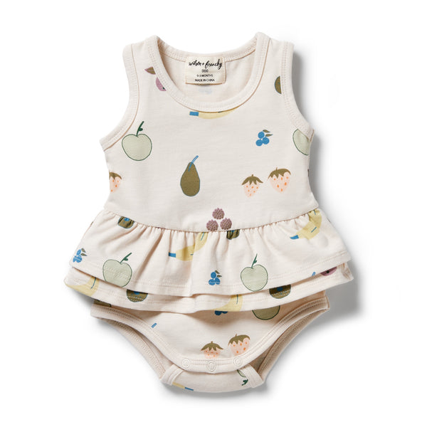 Wilson & Frenchy Organic Ruffle Bodysuit Fruity