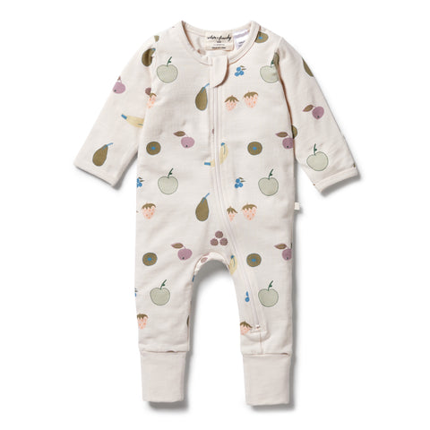 Wilson & Frenchy Organic Zipsuit with Feet Fruity