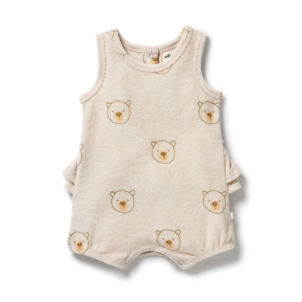 Wilson & Frenchy Organic Terry Ruffle Bodysuit Beary Cute