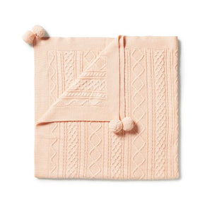 Wilson & Frenchy Knitted Mini Cable Blanket - Shell