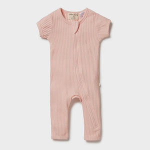 Wilson & Frenchy Organic Rib Zipsuit  -  Blush