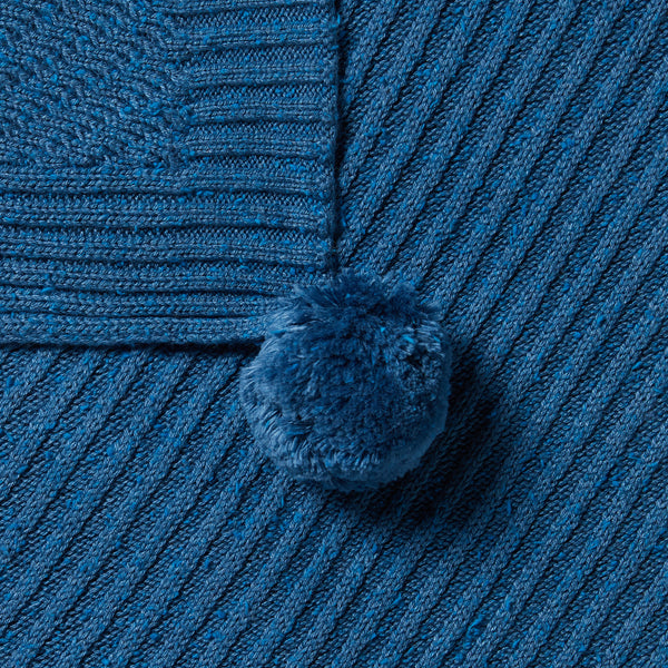 Wilson & Frenchy Knitted Jacquard Blanket - Denim Fleck