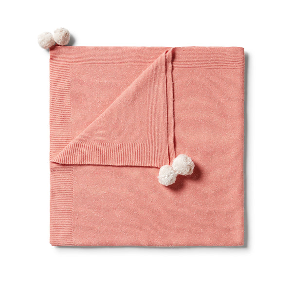 Wilson & Frenchy Knitted Blanket - Flamingo Fleck