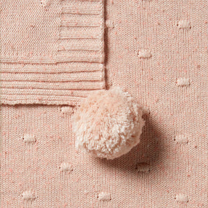 Wilson & Frenchy Knitted Spot Jacquard Blanket - Flamingo Oatmeal Fleck