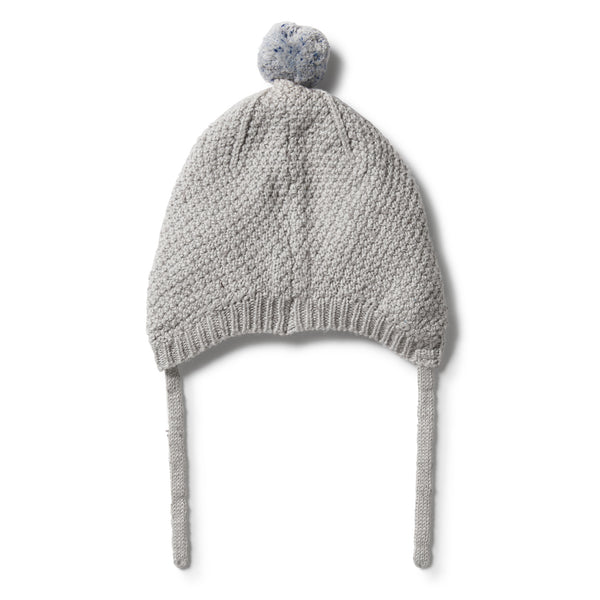 Wilson & Frenchy Knitted Cable Bonnet - Glacier Grey Fleck
