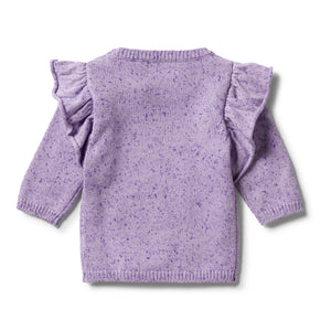 Wilson & Frenchy Knitted Ruffle Jumper - Pastel Lilac Fleck