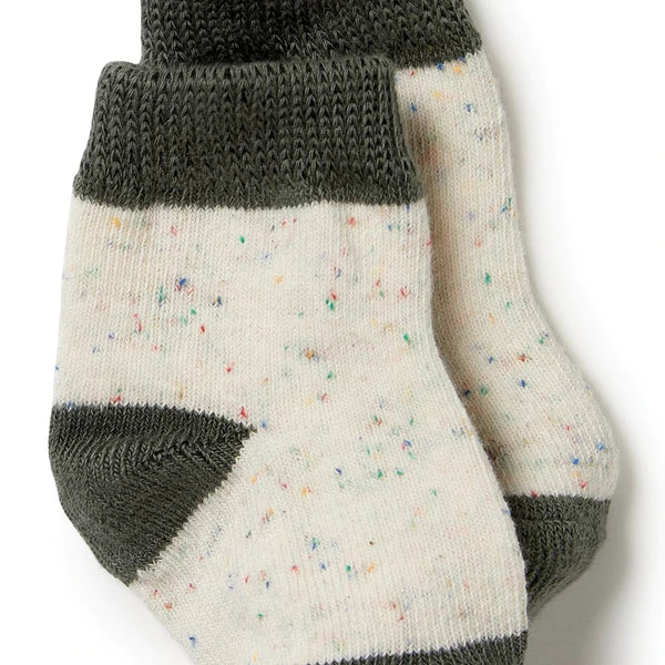 Wilson & Frenchy Organic 3 Pack Baby Socks - Shadow / Arctic / Mint
