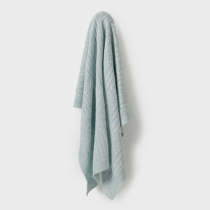 Wilson & Frenchy Knitted Cable Blanket - Mint Fleck