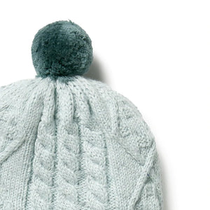 Wilson & Frenchy Knitted Cable Hat - Mint Fleck