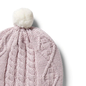 Wilson & Frenchy Knitted Cable Hat - Lilac Ash