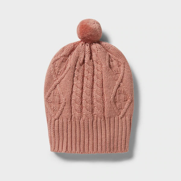 Wilson & Frenchy Knitted Cable Hat - Cream Tan