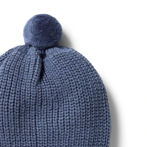 Wilson & Frenchy Knitted Rib Hat - Blue Depths