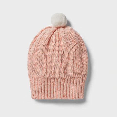 Wilson & Frenchy Knitted Rib Hat - Silver Peony Fleck