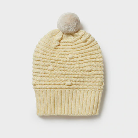 Wilson & Frenchy Knitted Spot Hat - Pastel Yellow