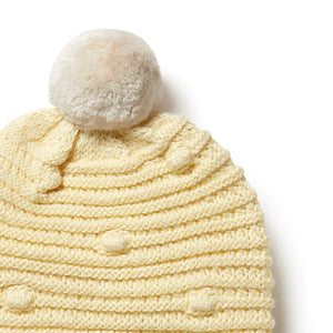 Wilson & Frenchy Knitted Spot Hat - Pastel Yellow