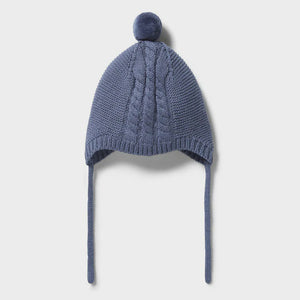 Wilson & Frenchy Knitted Cable Bonnet - Blue Depths