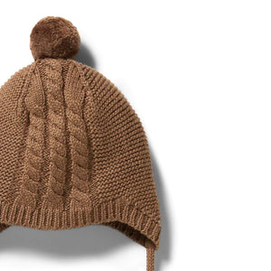 Wilson & Frenchy Knitted Cable Bonnet - Dijon