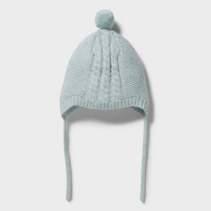Wilson & Frenchy Knitted Cable Bonnet - Mint Fleck