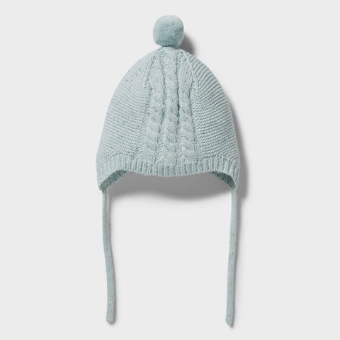 Wilson & Frenchy Knitted Cable Bonnet - Mint Fleck