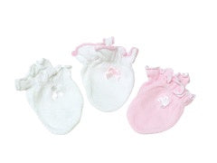 Playette Essential Newborn Mittens 3pk - Pink