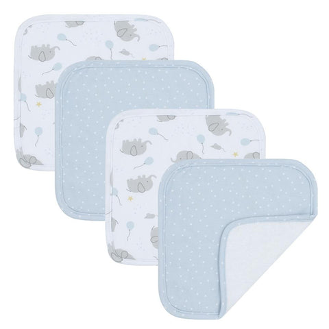 Living Textiles 4pk Face Washers - Mason/Blue Dots