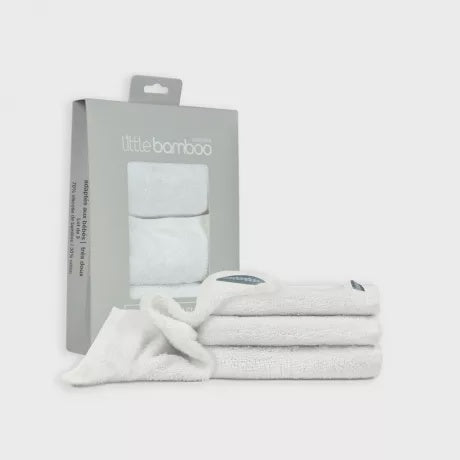 Little Bamboo Towelling Wash Cloths 3pk