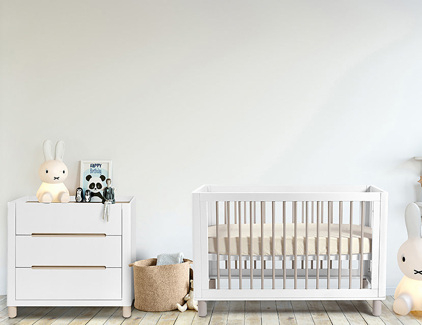 Cocoon Allure Cot White & Washed Natural Baby Junction