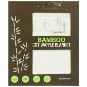 Bubba Blue Cot Blanket Bamboo Leaves