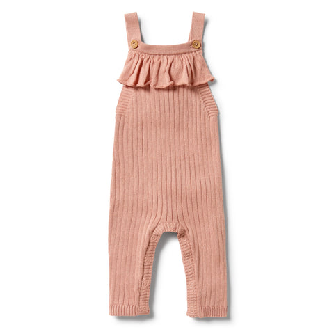 Wilson & Frenchy Knitted Rib Ruffle Overall - Dusk