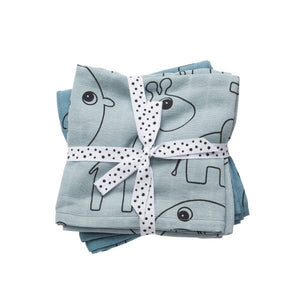 Done by Deer Swaddle 2pk - Contour Blue