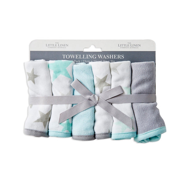 The Little Linen Co Towelling Washer 6pk