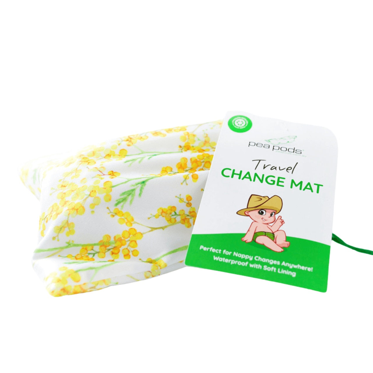 Pea Pods Travel Change Mat - Wattle