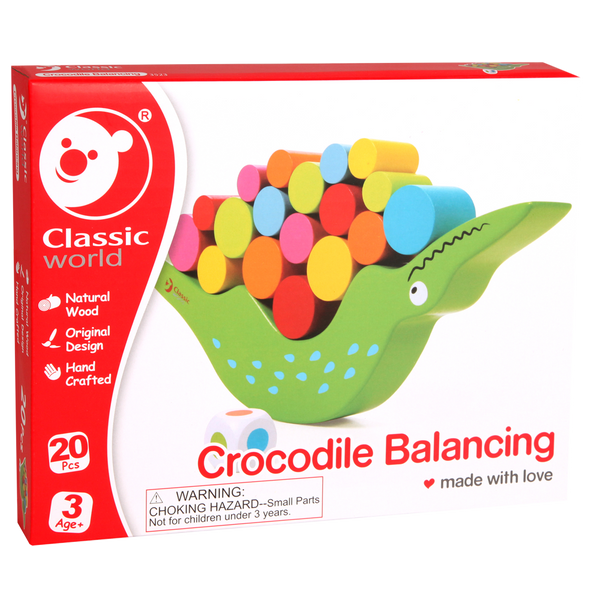 Classic World Puzzle Blocks: Crocodile Balance Game