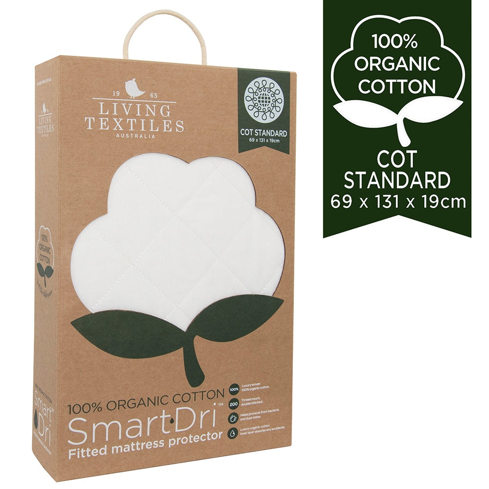 Living Textiles Organic Smart-Dri™ Waterproof mattress protector - Cot - standard